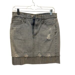 VENUS Gray Distressed Mini Skirt